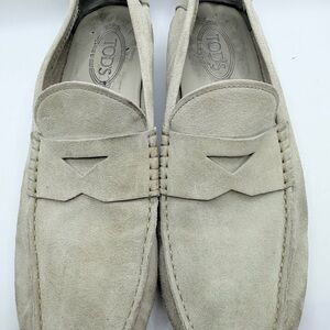 Tod's Men’s Suede Penny Loafers in Beige